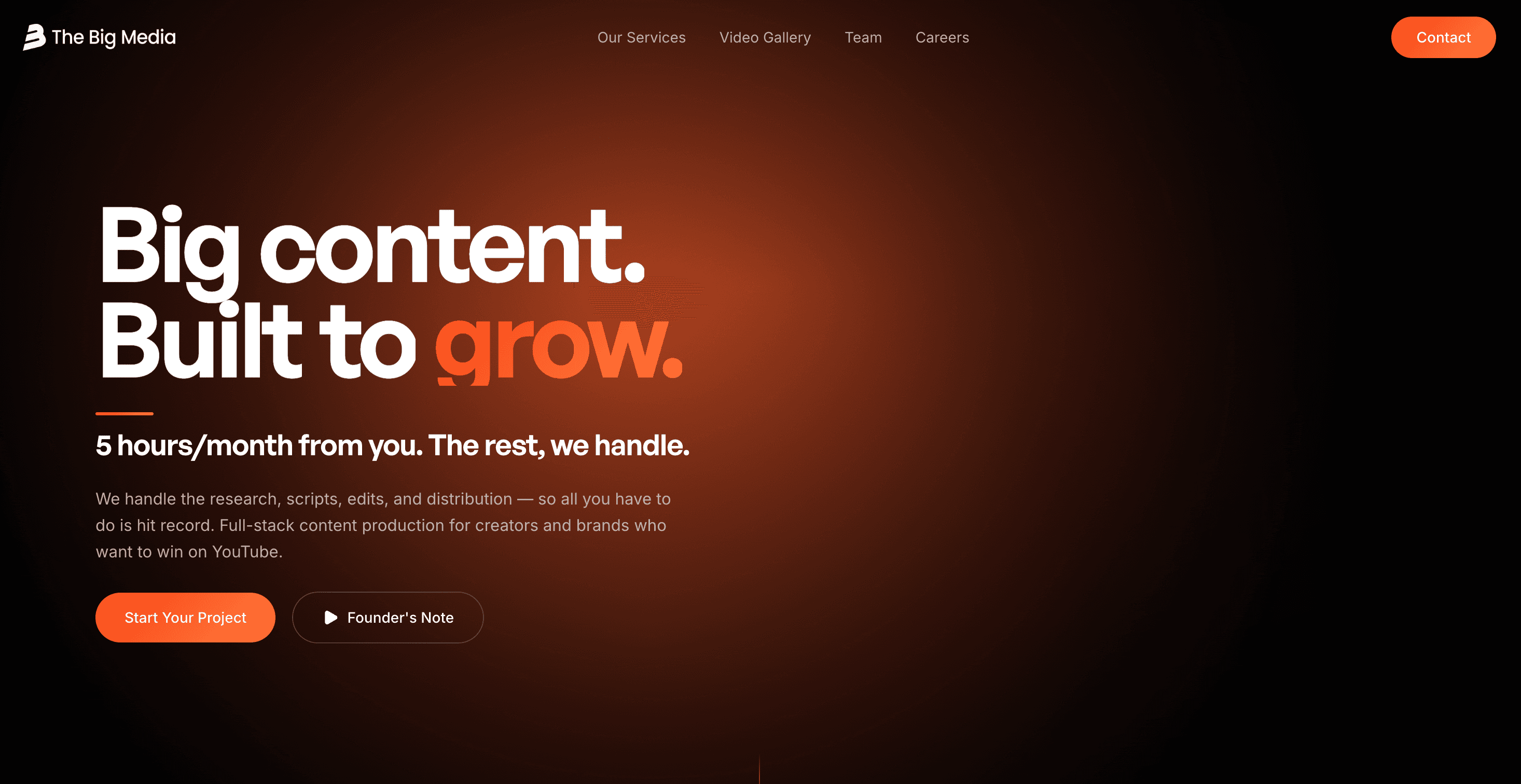 The Big Media Studios — Video Editing Studio website